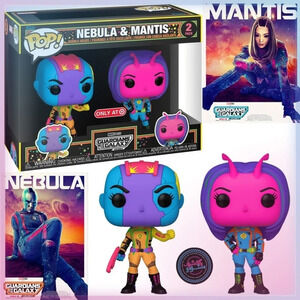 NIB Funko Pop Marvel Nebula and Mantis Blacklight Target Exclusive 2 Pack